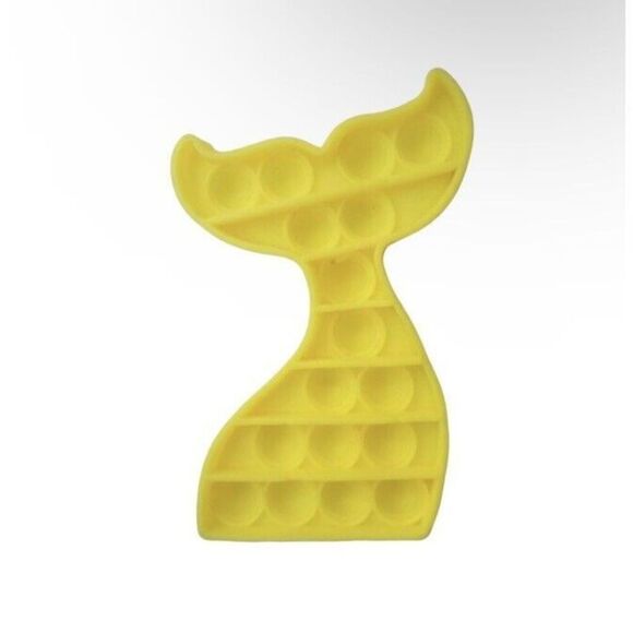 ☀️3/$12☀️ Bubble Silicone Snap Pop Fidget Toy Stress Relief Yellow Mermaid Tail - Picture 1 of 3